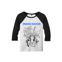 Camiseta Raglan Manga 3/4 Feminina Imagine Dragons