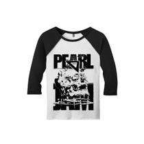 Camiseta Raglan Manga 3/4 Feminina Pearl Jam Grunge