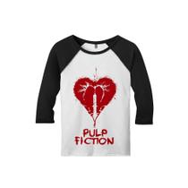 Camiseta Raglan Manga 3/4 Feminina Pulp Fiction Tarantino