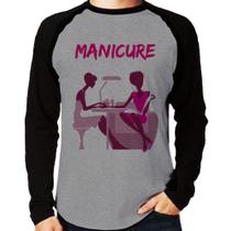 Camiseta Raglan Manicure Manga Longa - Foca na Moda