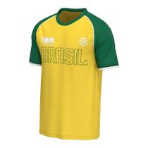 Camiseta Raglan Masculina de Futebol Outerstuff Brasil FIFA 2026 Camiseta Raglan Masculina de Futebol Outerstuff Brasil FIFA 2026