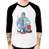 Camiseta Raglan Mecânico Manga 3/4 - Foca na Moda