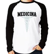 Camiseta Raglan Medicina Manga Longa - Foca na Moda