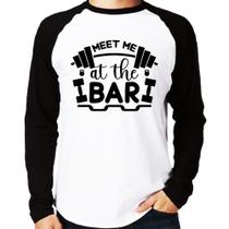 Camiseta Raglan Meet Me At The Bar Manga Longa - Foca na Moda