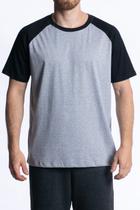 Camiseta Raglan - Mescla com Preto Camiseta Raglan - Mescla com Preto