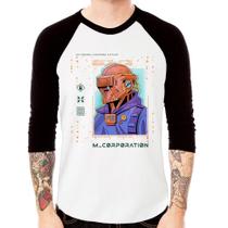 Camiseta Raglan Metaverse Corporation Manga 3/4 - Foca na Moda