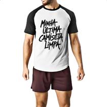 Camiseta Raglan Minha ultima camiseta limpa Camiseta Raglan Minha ultima camiseta limpa