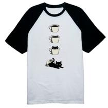 Camiseta Raglan Minha xicara de gato - Alearts