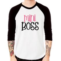 Camiseta Raglan Mini Boss Manga 3/4 - Foca na Moda