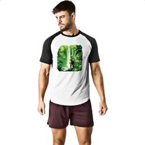 Camiseta Raglan Mochileiro aventureiro natureza cachoeira