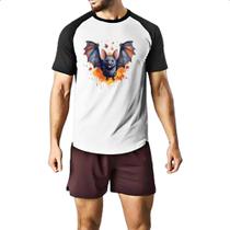 Camiseta Raglan Morcego Watercolor Arte