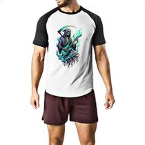 Camiseta Raglan Morte tocando guitarra