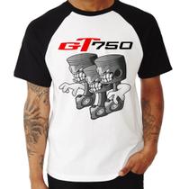Camiseta Raglan Moto GT 750 Pistões - Foca na Moda Camiseta Raglan Moto GT 750 Pistões - Foca na Moda