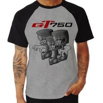 Camiseta Raglan Moto GT 750 Pistões - Foca na Moda