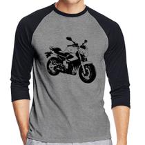 Camiseta Raglan Moto XJ6 N Art Manga 3/4 - Foca na Moda