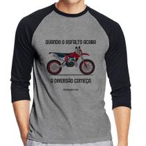 Camiseta Raglan Motocross 4 Life Manga 3/4 - Foca na Moda