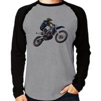 Camiseta Raglan Motocross Manobra Freestyle Manga Longa - Foca na Moda Camiseta Raglan Motocross Manobra Freestyle Manga Longa - Foca na Moda