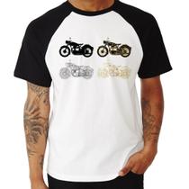Camiseta Raglan Motorcycle Vector - Foca na Moda Camiseta Raglan Motorcycle Vector - Foca na Moda