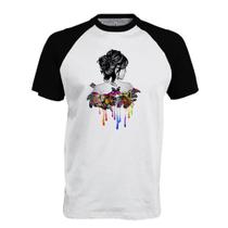 Camiseta Raglan Mulher virtuosa e borboletas