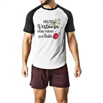 Camiseta Raglan Mulher virtuosa mais valiosa que rubi Camiseta Raglan Mulher virtuosa mais valiosa que rubi