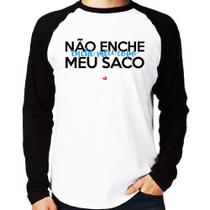 Camiseta Raglan Não enche meu saco, enche meu copo Manga Longa - Foca na Moda Camiseta Raglan Não enche meu saco, enche meu copo Manga Longa - Foca na Moda