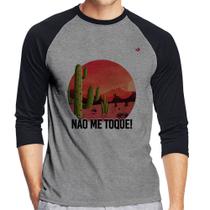 Camiseta Raglan Não me toque! Manga 3/4 - Foca na Moda Camiseta Raglan Não me toque! Manga 3/4 - Foca na Moda