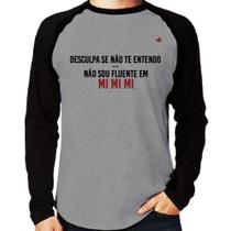 Camiseta Raglan Não sou fluente em Mimimi Manga Longa - Foca na Moda Camiseta Raglan Não sou fluente em Mimimi Manga Longa - Foca na Moda