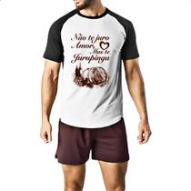 Camiseta Raglan Nao te juro amor jurupinga barril Camiseta Raglan Nao te juro amor jurupinga barril