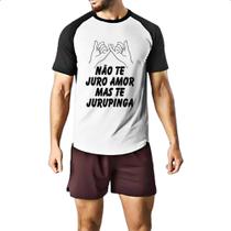 Camiseta Raglan Nao te juro amor mas te jurupinga Camiseta Raglan Nao te juro amor mas te jurupinga
