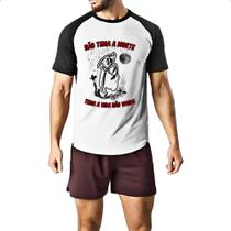 Camiseta Raglan Nao tema a morte tema a vida nao vivida Camiseta Raglan Nao tema a morte tema a vida nao vivida