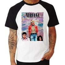 Camiseta Raglan Nirvana Kurt Cobain Coleção Rock 10