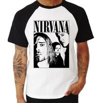 Camiseta Raglan Nirvana Kurt Cobain Coleção Rock 6