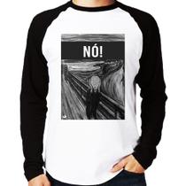 Camiseta Raglan NÓ! Manga Longa - Foca na Moda