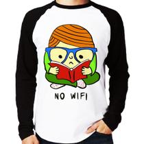 Camiseta Raglan No Wifi Manga Longa - Foca na Moda Camiseta Raglan No Wifi Manga Longa - Foca na Moda
