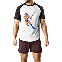 Camiseta Raglan Nostalgia Golden Axe Ax Battler Camiseta Raglan Nostalgia Golden Axe Ax Battler