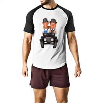 Camiseta Raglan Nostalgia O Gordo e o Magro Calhambeque Camiseta Raglan Nostalgia O Gordo e o Magro Calhambeque