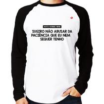 Camiseta Raglan Nota sobre mim Manga Longa - Foca na Moda Camiseta Raglan Nota sobre mim Manga Longa - Foca na Moda