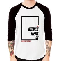 Camiseta Raglan Nunca nem vi, que dia foi isso Manga 3/4 - Foca na Moda