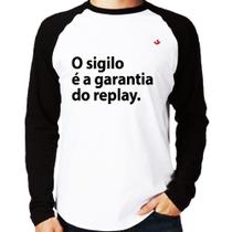 Camiseta Raglan O sigilo é a garantia do replay Manga Longa - Foca na Moda Camiseta Raglan O sigilo é a garantia do replay Manga Longa - Foca na Moda