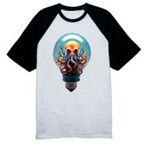 Camiseta Raglan Octopus na lampada