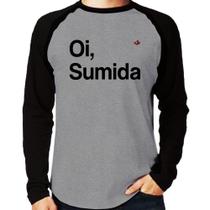 Camiseta Raglan Oi sumida Manga Longa - Foca na Moda