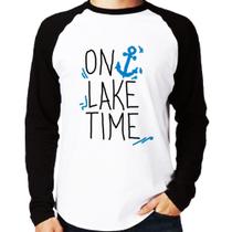 Camiseta Raglan On Lake Time Manga Longa - Foca na Moda