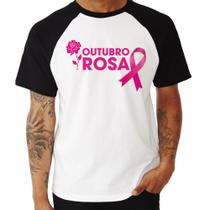 Camiseta Raglan Outubro Rosa - Foca na Moda