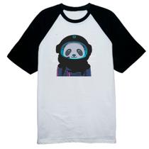 Camiseta Raglan Panda astronauta cartoon