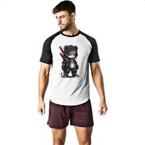 Camiseta Raglan Panda chibi ninja