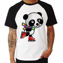 Camiseta Raglan Panda de Patins - Foca na Moda