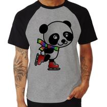 Camiseta Raglan Panda de Patins - Foca na Moda