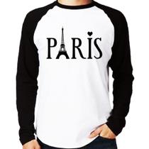 Camiseta Raglan Paris Torre Eiffel Manga Longa - Foca na Moda