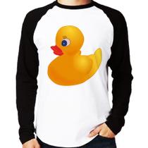 Camiseta Raglan Patinho de Borracha Manga Longa - Foca na Moda