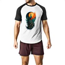 Camiseta Raglan Pavao sunset arte Camiseta Raglan Pavao sunset arte